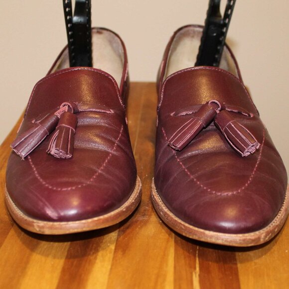 Talbots Burgundy Tassel Loafers - Sz 9.5 - Picture 1 of 6